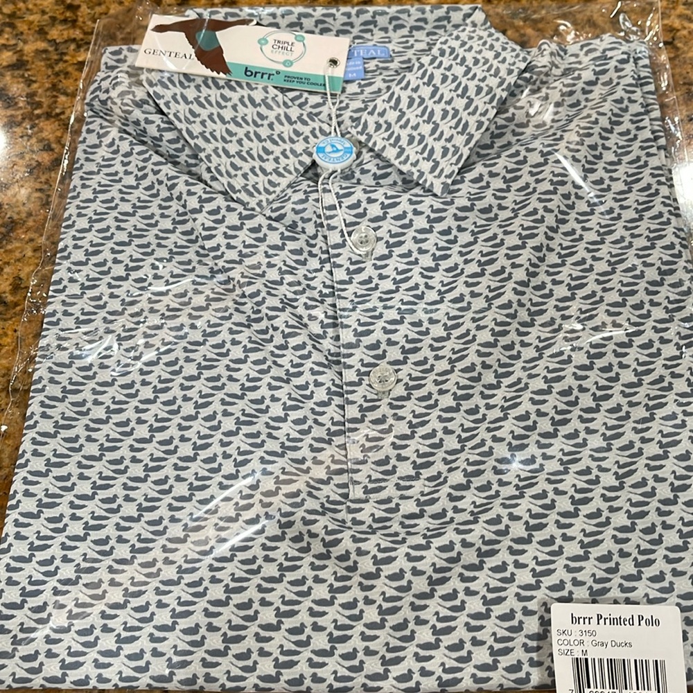 Gen Teal Brr Printed Polo